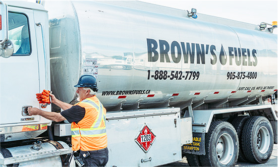 brown fuels plant and their truck