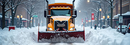 snow plowed truck